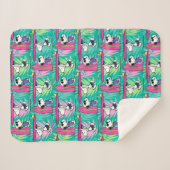 Couverture Sherpa cacahuètes | Snoopy Turquoise Surf Motif (Devant (Horizontal))