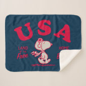 Couverture Sherpa cacahuètes | Snoopy USA Land of the Free (Devant (Horizontal))