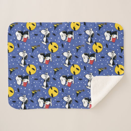 Couverture Sherpa cacahuètes | Snoopy Vampire Motif (Devant (Horizontal))