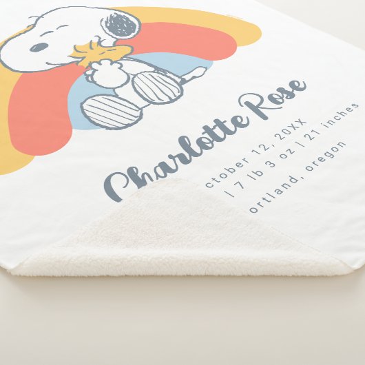 Couverture Sherpa cacahuètes | Snoopy & Woodstock Arc en ciel (3/4)