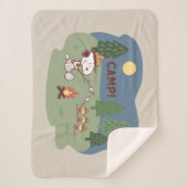 Couverture Sherpa cacahuètes | Snoopy & Woodstock au feu de camp (Devant)