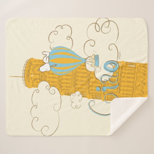 Couverture Sherpa cacahuètes | Snoopy & Woodstock Ciao (Devant (Horizontal))