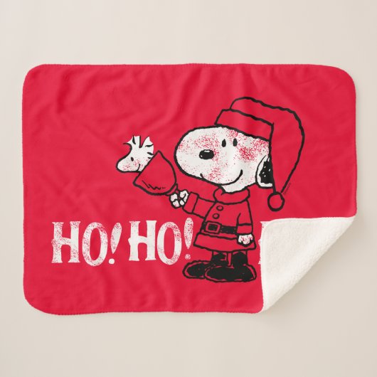 Couverture Sherpa cacahuètes | Snoopy & Woodstock Cloches à sonner (Devant (Horizontal))