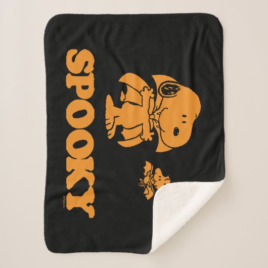 Couverture Sherpa cacahuètes | Snoopy & Woodstock Éffrayant (Devant)