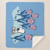 Couverture Sherpa cacahuètes | Snoopy & Woodstock Flower Garden (Devant)