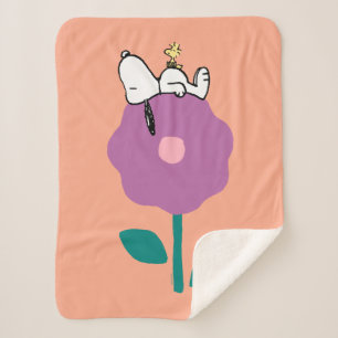 Couverture Sherpa cacahuètes Snoopy & Woodstock Flower Whististle