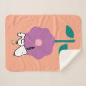 Couverture Sherpa cacahuètes | Snoopy & Woodstock Flower Whististle (Devant (Horizontal))