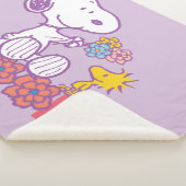 Couverture Sherpa cacahuètes | Snoopy & Woodstock Flowers (3/4)
