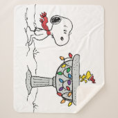 Couverture Sherpa cacahuètes | Snoopy & Woodstock Froid Birdbath (Devant)