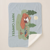 Couverture Sherpa cacahuètes | Snoopy & Woodstock Happy Campers (Devant)