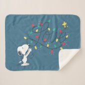 Couverture Sherpa cacahuètes | Snoopy & Woodstock Holiday (Devant (Horizontal))