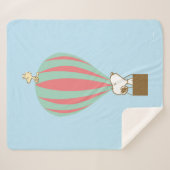 Couverture Sherpa cacahuètes | Snoopy & Woodstock Hot Air Balloon (Devant (Horizontal))