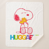 Couverture Sherpa cacahuètes | Snoopy & Woodstock Huggable (Devant)