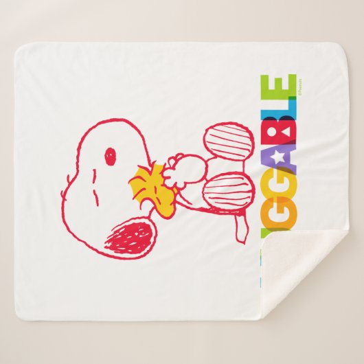 Couverture Sherpa cacahuètes | Snoopy & Woodstock Huggable (Devant (Horizontal))