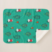 Couverture Sherpa cacahuètes | Snoopy & Woodstock Motif de Noël (Devant (Horizontal))