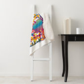 Couverture Sherpa cacahuètes | Snoopy & Woodstock Rainbow Paint (En situation)