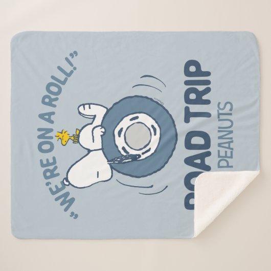 Couverture Sherpa cacahuètes | Snoopy & Woodstock Road Triage (Devant (Horizontal))