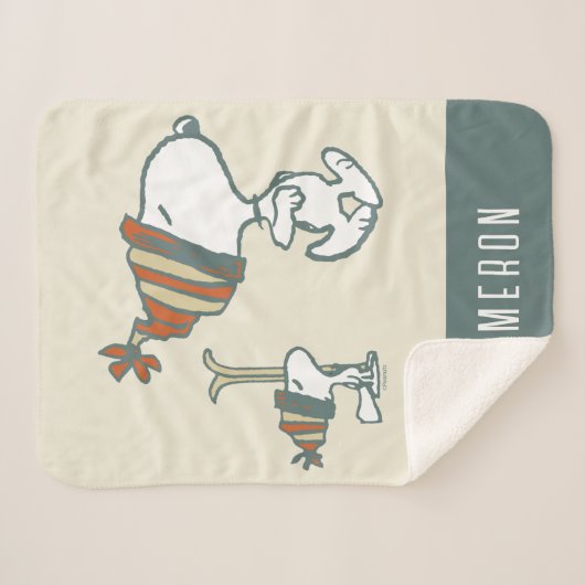 Couverture Sherpa cacahuètes | Snoopy & Woodstock Ski Trip (Devant (Horizontal))