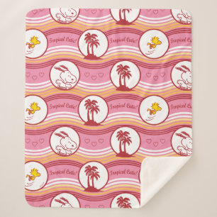 Couverture Sherpa cacahuètes Snoopy & Woodstock Tropical Cutie