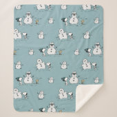 Couverture Sherpa cacahuètes | Snoopy & Woodstock Winter Break Motif (Devant)