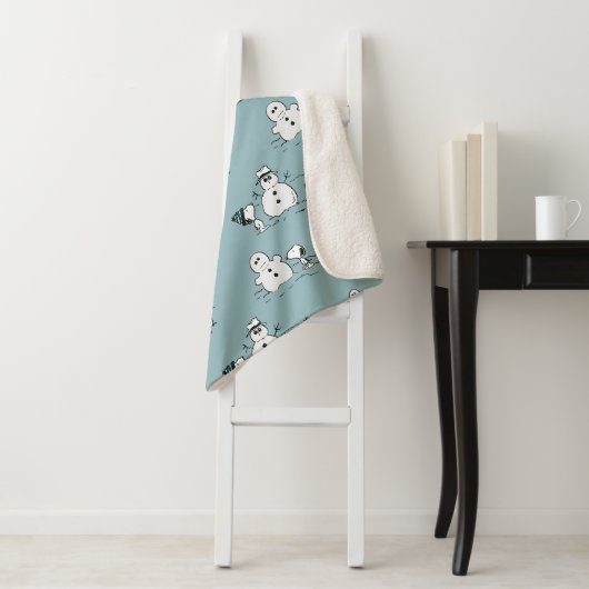 Couverture Sherpa cacahuètes | Snoopy & Woodstock Winter Break Motif (En situation)