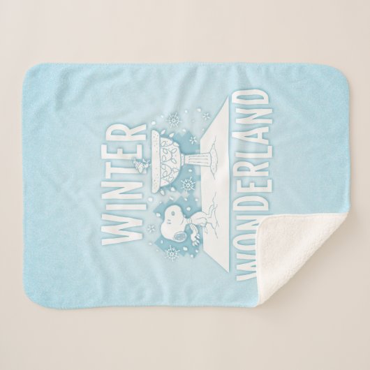 Couverture Sherpa cacahuètes | Snoopy & Woodstock Winter Wonderland (Devant (Horizontal))