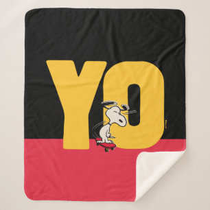 Couverture Sherpa cacahuètes Snoopy YO Skateboard