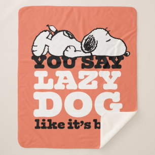 Couverture Sherpa cacahuètes Snoopy You Say Lazy Dog Like It's Bad