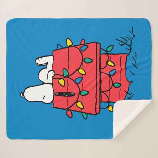 Couverture Sherpa cacahuètes | Snoopy's Dog House With Lights (Devant (Horizontal))