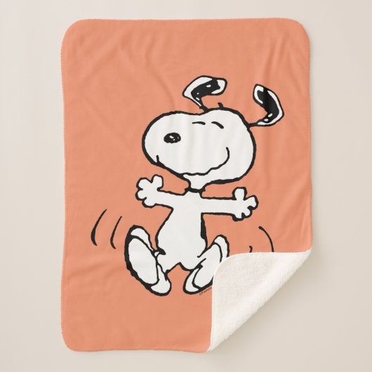 Couverture Sherpa cacahuètes | Une Danse Heureuse Snoopy (Devant)