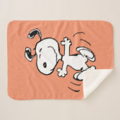 Couverture Sherpa cacahuètes | Une Danse Heureuse Snoopy (Devant (Horizontal))