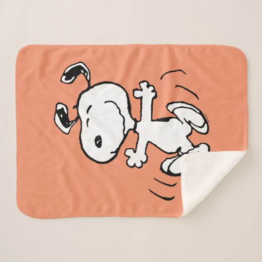 Couverture Sherpa cacahuètes | Une Danse Heureuse Snoopy (Devant (Horizontal))