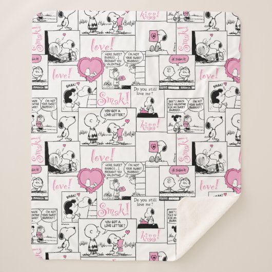 Couverture Sherpa cacahuètes | Valentine Heart Love Motif (Devant)