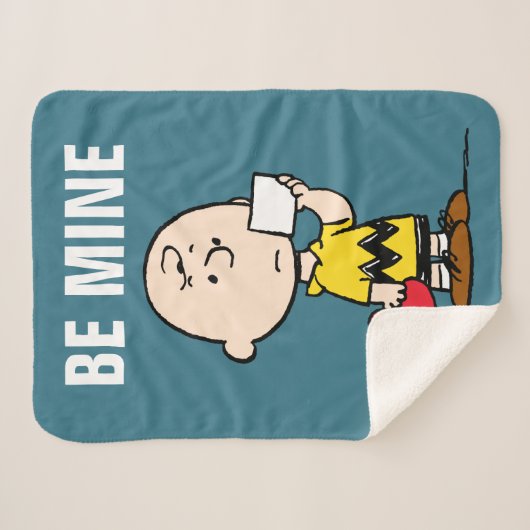 Couverture Sherpa cacahuètes | Valentine's Day Charlie Brown (Devant (Horizontal))