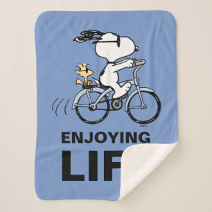 Couverture Sherpa cacahuètes Vélo Snoopy & Woodstock