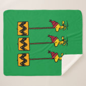 Couverture Sherpa cacahuètes | Woodstock & Friends Sign March (Devant (Horizontal))