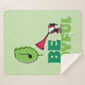 Couverture Sherpa cacahuètes | Woodstock Soyez Joyeux (Devant (Horizontal))