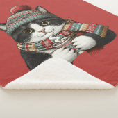Couverture Sherpa Cacao de chat d'hiver confortable (3/4)