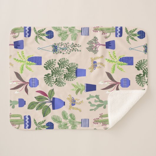 Couverture Sherpa Cactus Cactus Succulent Houseplant (Devant (Horizontal))