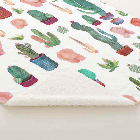 Couverture Sherpa Cactus et boutons (3/4)