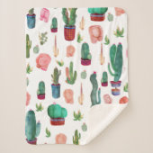 Couverture Sherpa Cactus et boutons (Devant)