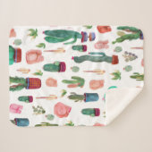 Couverture Sherpa Cactus et boutons (Devant (Horizontal))
