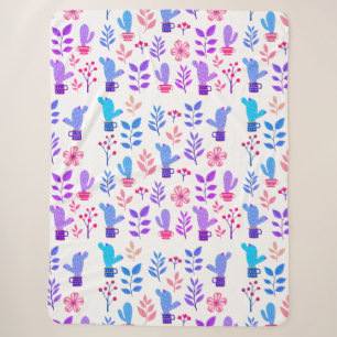 Couverture Sherpa Cactus Feuilles Et Berries