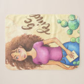 Couverture Sherpa Cactus Girl Be Kind (Devant (Horizontal))
