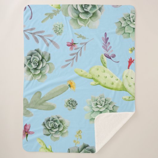 Couverture Sherpa Cactus Motif 10 (Devant)