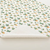Couverture Sherpa Cactus pointillés sur blanc (3/4)