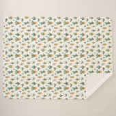 Couverture Sherpa Cactus pointillés sur blanc (Devant (Horizontal))