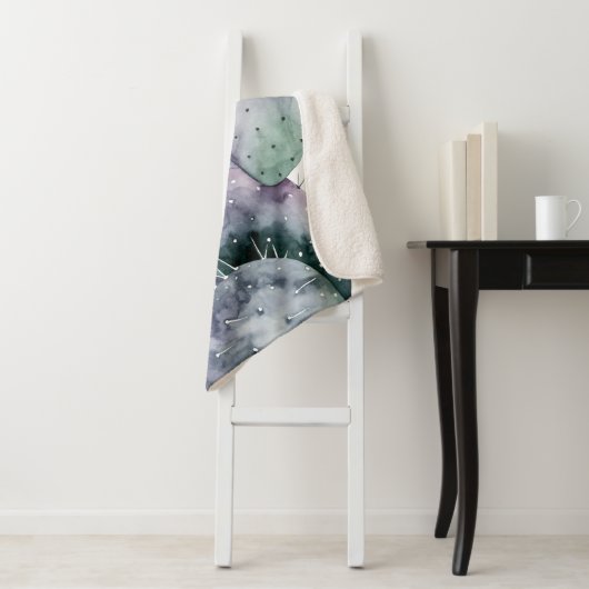 Couverture Sherpa Cactus pourpre (En situation)