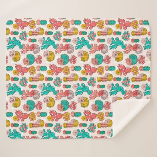 Couverture Sherpa Cactus Sherpa Blanket (Devant (Horizontal))