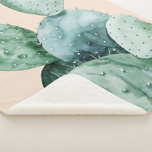 Couverture Sherpa Cactus sur le corail (3/4)